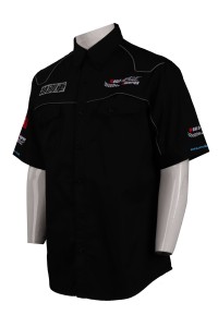 DS070 設計黑色繡花logo制服  拖車行業公司 制服 機恤 維修 機恤衫製造商